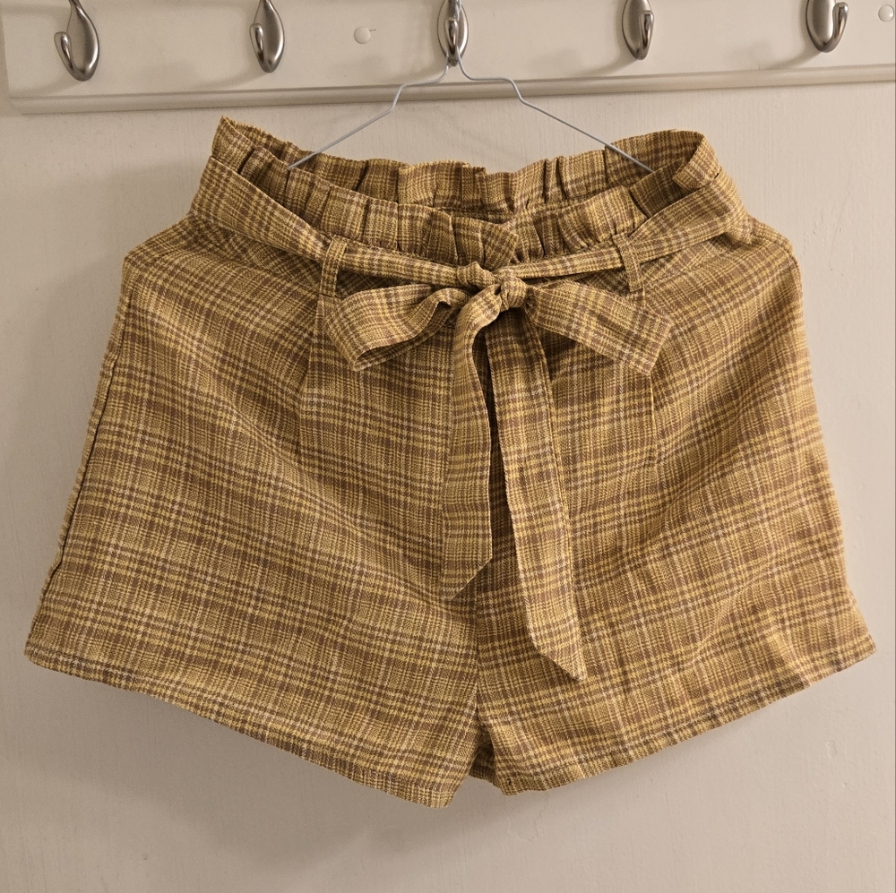 Wild Honey High Waist Plaid Shorts
